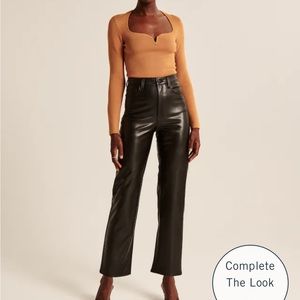 Abercrombie and fitch Vegan Leather Ankle Straight Pants